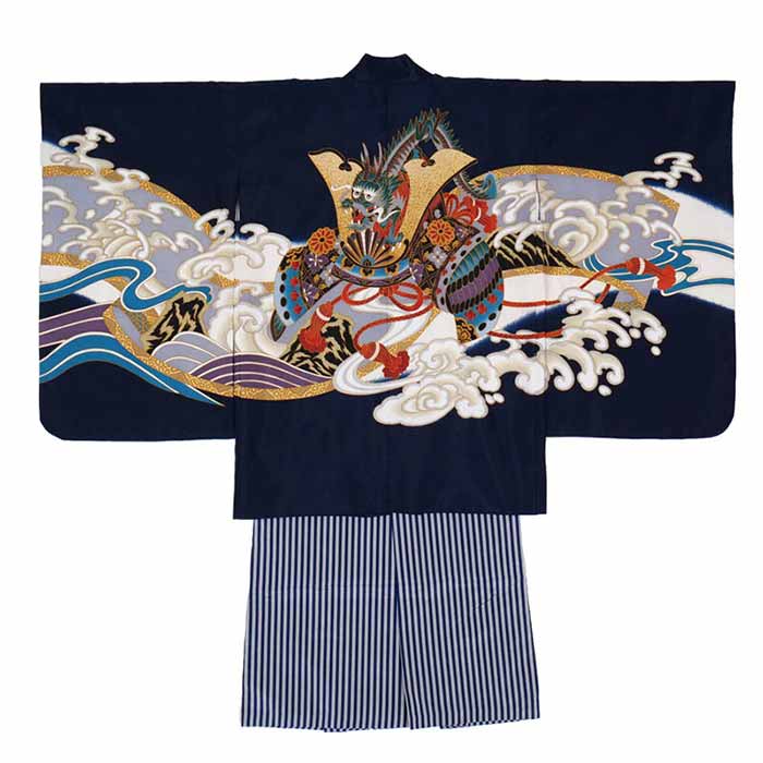 29-00067 紺地 兜に龍 33,000円(税込) – 七五三衣裳 結紬～ゆい